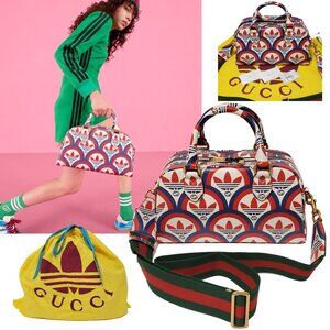 GUCCI BAG 702397 ADIDAS X TREFOIL INTERLOCKING G LOGO SHANGAI MINI DUFFLE